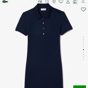 Lacoste pique dress in navy size 36
